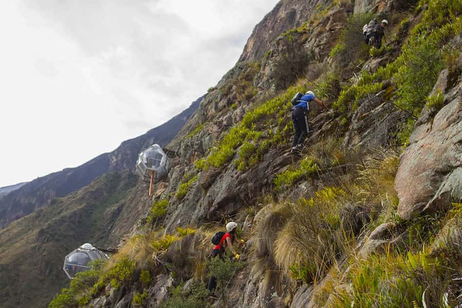 From Cusco: Via Ferrata and Sky Lodge Zipline - Entering the Via Ferrata: 300 Meters Up With a Lifeline