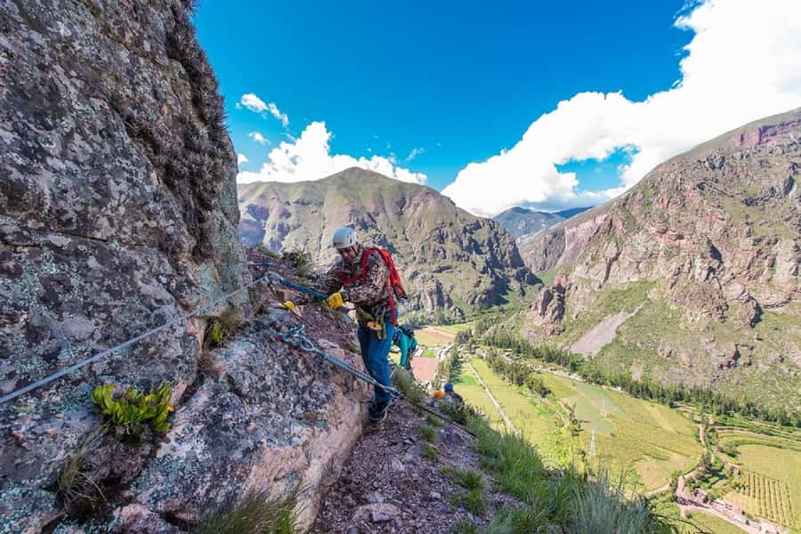 From Cusco: Via Ferrata & Zip Line with lunch - After the climb: the suspension bridge moment