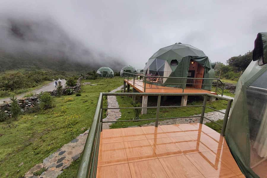 "Glamping Sky Lodge Domes" 2-Day Humantay Lake & Salkantay - Challacancha and the First Big Views: The Water Channel Climb
